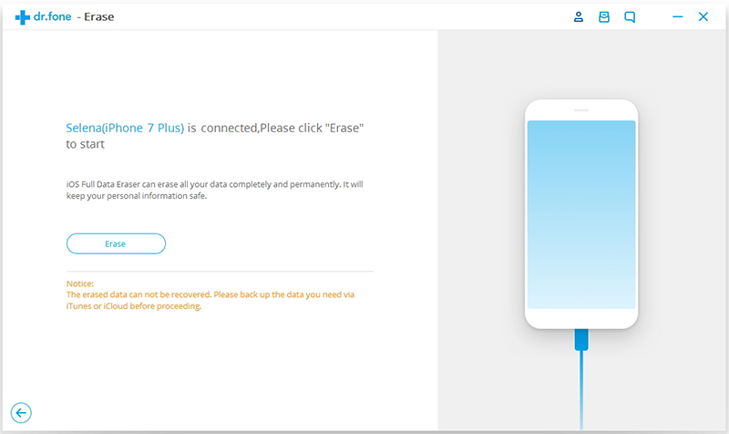 start to erase iphone