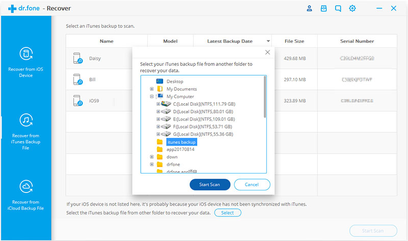 verifique e visualize o conteúdo do backup do itunes