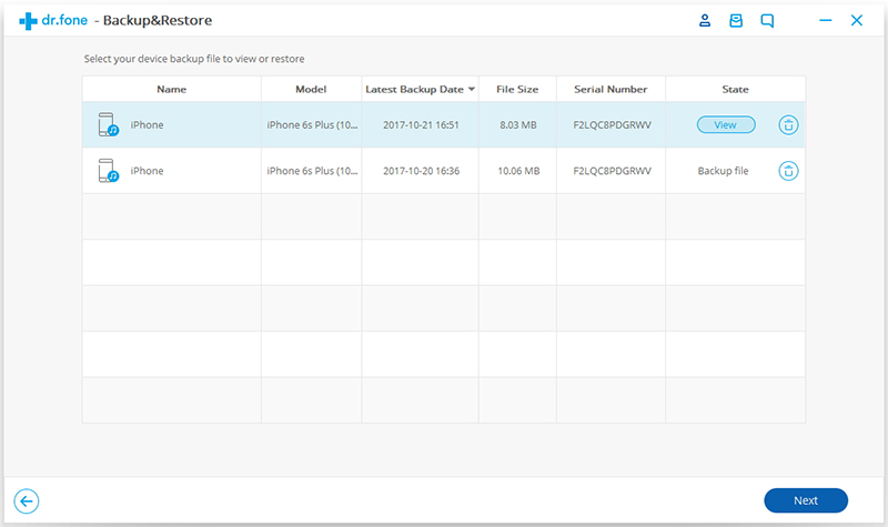 selecione o arquivo de backup do line