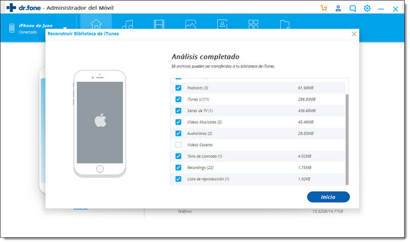 Transferir Audios del Ordenador a iPhone/iPad/iPod - conecta tu dispositivo Apple